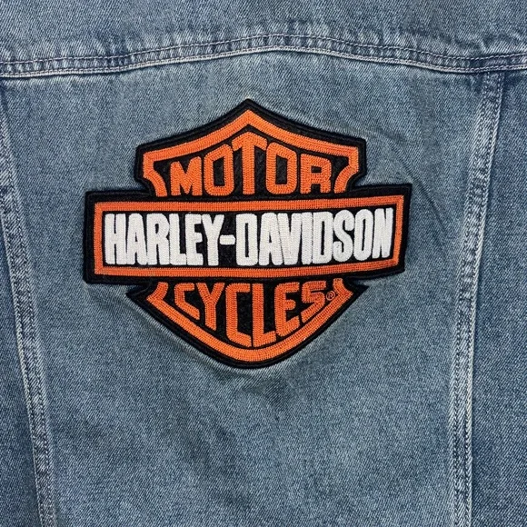 Harley Davidson Essential Bar & Shield Denim Jacket in Medium Indigo - Picture 6 of 9